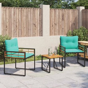 vidaXL Σετ Εξωτερικών Επίπλων με μαξιλάρι 3 pcs Τιρκουάζ
