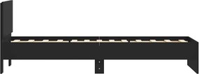 vidaXL Πλαίσιο Κρεβατιού με Κεφαλάρι Μαύρο 75x190 εκ. Επεξ. Ξύλο