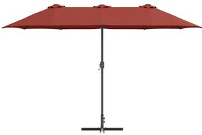 vidaXL Ομπρέλα Κήπου Τερακότα 370 x 197 x 239 εκ.