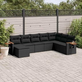 vidaXL Patio Sofa Set 8-θέσια Black