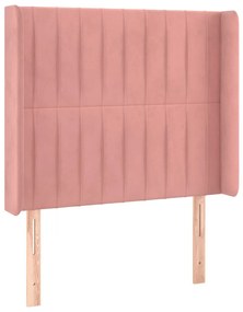 vidaXL Κρεβάτι Boxspring με Στρώμα &amp; LED Ροζ 80 x 200 εκ. Βελούδινο