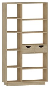 Βιβλιοθήκη με συρτάρια Dakin pakoworld σε oak απόχρωση 80x25x190εκ (1 τεμάχια)