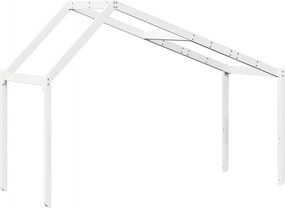 vidaXL Οροφή Κρεβατιού Παιδική Λευκό 203x80,5x142εκ. Μασίφ Ξύλο Πεύκου