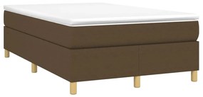 Κρεβάτι Boxspring με Στρώμα Σκούρο Καφέ 120x190 εκ Υφασμάτινο - Καφέ