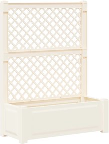 vidaXL Μεγάλη Γλάστρα με Στήριγμα 2 pcs Λευκό 143 x 143 x 133,5 εκ PP