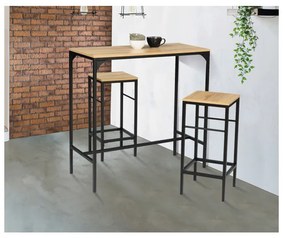 Σετ Μεταλλικό Ορθογώνιο Τραπέζι - Bar 100 x 60 x 95 cm με 2 Σκαμπό Idomya 30080252  30080252