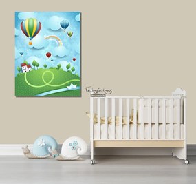 Παιδικός πίνακας σε καμβά με αερόστατα KNV015 65cm x 95cm