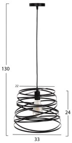 ΦΩΤΙΣΤΙΚΟ ΟΡΟΦΗΣ ΚΡΕΜΑΣΤΟ HM4129 ΜΑΥΡΟ ΜΕΤΑΛΛΙΚΟ ΚΑΠΕΛΟ 22-33x130Υεκ. - HM4129