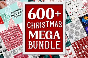 Σετ των 2 Intra απο ξύλο plywood 3mm-4mm πάχος Χριστουγεννιάτικο Mega 600 Ειδών Δίασταση 25x25 cm INTRAFABR-46841361