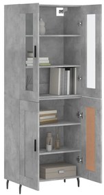 vidaXL Ντουλάπι Γκρι Σκυροδέματος 69,5x34x180 εκ. Επεξεργασμένο Ξύλο
