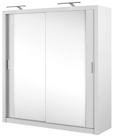 Ντουλάπα Fresno T114, Άσπρο, 215x200x60cm, Πόρτες ντουλάπας: Ολίσθηση