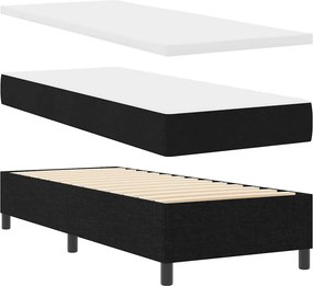 vidaXL LED Κρεβάτι με βάθρο με κεφαλάρι Μαύρο 80 x 200 cm ύφασμα