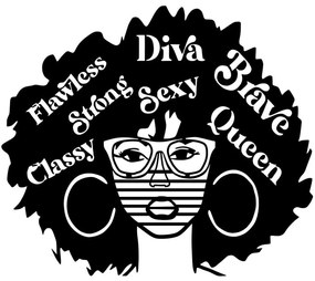 Διακοσμητικό Τοίχου Diva Sexy Classy 899SKL2509 70x58cm Black Wallity Μέταλλο