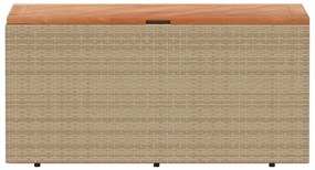 vidaXL Κουτί Αποθ. Κήπου Μπεζ 110x50x54 εκ. Συνθ. Ρατάν/Μασίφ Ακακία