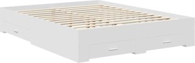 vidaXL Σκελετός Κρεβατιού Λευκό 150 x 200 cm Επεξεργασμένο ξύλο