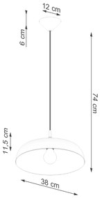 Κρεμαστό φωτιστικό GINA λευκό,χάλυβας,Ε27 1x15W LED