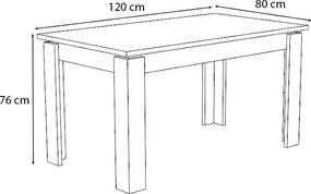 Τραπέζι Denzel Megapap χρώμα γκρι σκυροδέματος 120x80x76εκ.