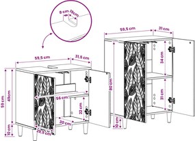 vidaXL Σετ Ντουλαπιών Μπάνιου 2 Τεμαχίων DELFT Μαύρο