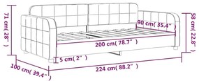 Καναπές Κρεβάτι Κίτρινος 90 x 200 εκ. Βελούδινος - Κίτρινο