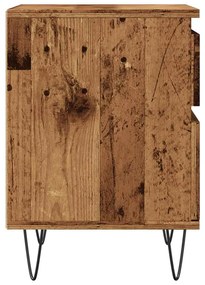 Κομοδίνα 2 τεμάχια Παλιό ξύλο 40x35x50 cm Κατασκευασμένο ξύλο - Καφέ