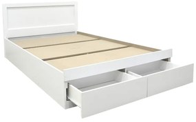 Κρεβάτι Olympus pakoworld με συρτάρι σε λευκή απόχρωση 100x200εκ