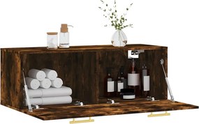 vidaXL Ντουλάπι Τοίχου Καπνιστή δρυς 100x36,5x35εκ. Επεξεργασμένο Ξύλο