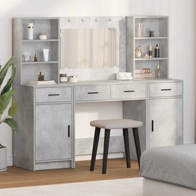 vidaXL Σετ Τραπεζιού Μακιγιάζ 3 pcs Σκυρόδεμα Γκρι 78.5 x 41 x 135 εκ