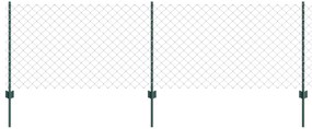 vidaXL Φράχτης από αλυσίδα  με 10 U Posts Πράσινος 0.8x10 μ Χάλυβας