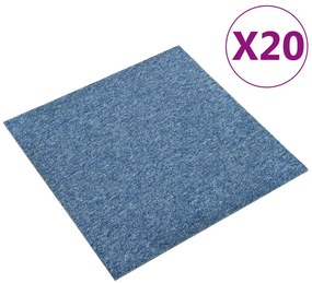 vidaXL Μοκέτα Πλακάκι 20 τεμ. Μπλε 5 μ² 50x50 εκ.