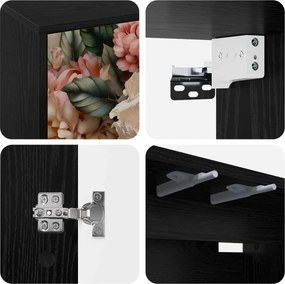 vidaXL Κρεμαστός θρανίο τηλεόρασης BORNE 69 x 33 x 40 εκ Μαύρη Δρυς