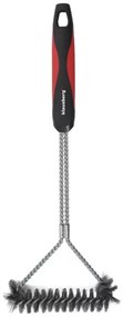 Βούρτσα καθαρισμού μπάρμπεκιου Klausberg KB 7898, 41,5 cm, τρύπα για κρέμασμα, Ανοξείδωτο, Μαύρο/κόκκινο