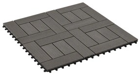 vidaXL Πλακάκια Deck 22 τεμ. Σκούρο Καφέ 30 x 30 εκ. 2 μ² από WPC