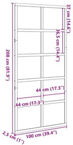 Πόρτα Αχυρώνα 100x208 εκ. από Μασίφ Ξύλο Πεύκου - Καφέ