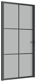 vidaXL Εσωτερική Πόρτα 102,5x201,5 εκ. Μαύρο Ματ Γυαλί και Αλουμίνιο