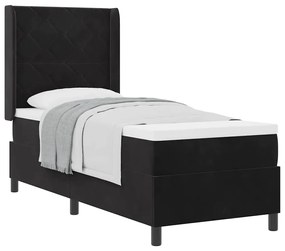vidaXL Κρεβάτι με ελατήρια με κεφαλάρι Μαύρο 80 x 200 cm Βελούδο