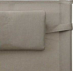 vidaXL Ξαπλώστρες 2 τεμ. Taupe/Γκρι από Textilene