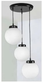 Κρεμαστό Φωτιστικό Οροφής GL-600/15 3L PENDEL BL-WH 02-0318 Heronia-02-0318-Μαύρο-Λευκό 02-0318