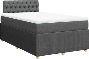 vidaXL Κρεβάτι Boxspring με Στρώμα Σκούρο Γκρι 120x190 εκ Υφασμάτινο