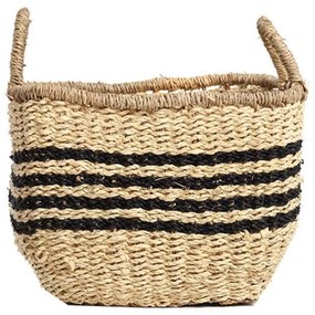 Καλάθι Διακοσμητικό Hollie S 0550049 32x25x31cm Black-Natural Soulworks Seagrass