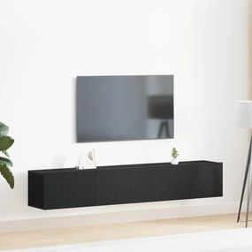vidaXL Σετ 2 Τεμαχίων Ντουλάπας Τηλεόρασης Μαύρο από Ξύλο