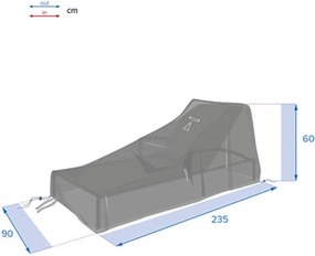 Κάλυμμα ξαπλώστρας Hesperide - 235x90x60cm - Γκρι