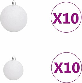 vidaXL Τεχνητό Χριστουγεννιάτικο Δέντρο με 300 LED Λευκό 180 cm