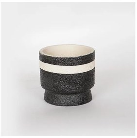 Κασπώ Τσιμέντο Μαύρο & Άσπρο 14x14x13cm 752-18031 Estheti-752-18031-Μαύρο-Λευκό 752-18031