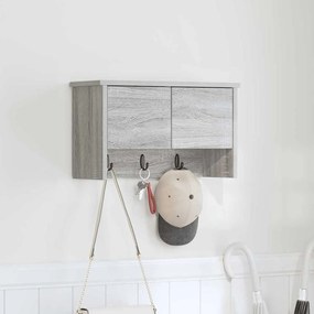 vidaXL Τοίχου Κρεμάστρα με ράφι Επιτοίχιο Γκρι sonoma 50 x 20 x 30 εκ.