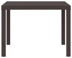 vidaXL Τραπέζι Κήπου Καφέ 100 x 100 x 73 εκ συνθετικό ρατάν