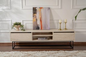 TV Stand Escape 180 -Black, Travertine Travertine Black