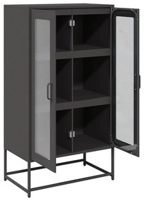 Highboard Μαύρο 68x39x123 cm Χάλυβας - Μαύρο