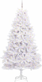 vidaXL Τεχνητό Χριστουγεννιάτικο Δέντρο με Άξονα με βάση Λευκό 270 cm