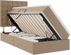 vidaXL Κρεβάτι Αποθήκης Καπουτσίνο 100 x 200 cm Τεχνητό Δέρμα