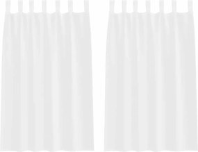 vidaXL Κουρτίνα βυσσινί 2 pcs Λευκό 175 x 140 εκ. Πολυεστέρας